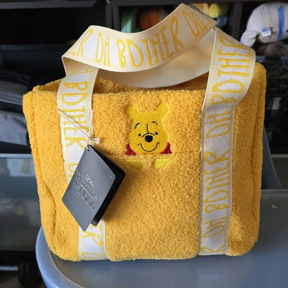 Loungefly Yellow Winnie the Pooh Fuzzy Bag - Picture 1 of 7
